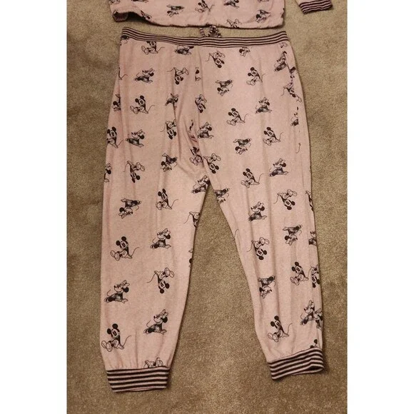 Disney Women's Pink Set of Sweatpants & Sweatshirt Mickey & Minnie Size XXL - Picture 9 of 10